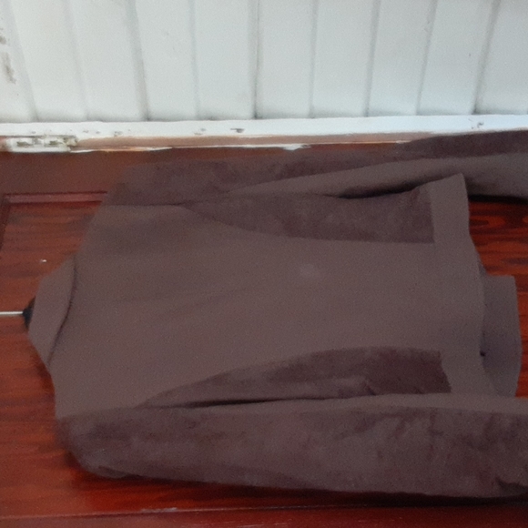 Worthington sz large NWOT brown knit and faux suede moto jacket pit 19 inches - Picture 4 of 5